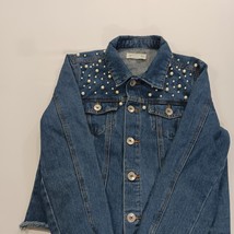 CAVALINI Denim Collection DJK196M Women’s Blue Crop Frayed Jacket Size Small image 14