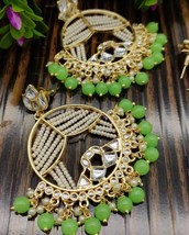 Indian Bollywood Style Gold Plated Kundan  Pearl  Earrings Jewelry Set - $21.18