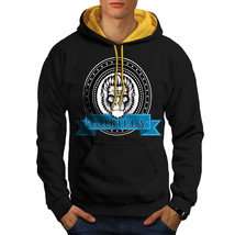 Wellcoda Monkey Crest Mens Contrast Hoodie, Coat of Arms Casual Jumper - £31.45 GBP