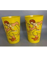 McDonald&#39;s Cups Set Of 2 Ronald McDonald Yellow Plastic 1978 78&#39; Collect... - $7.84