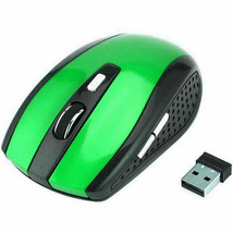 2.4GHz Premium Green Wireless USB Optical mouse for Desktop Computer Laptop PC - £16.60 GBP