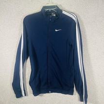 Nike Track Jacket Men&#39;s Adult Small Blue Full Zip Long Sleeve Swoosh - $15.83