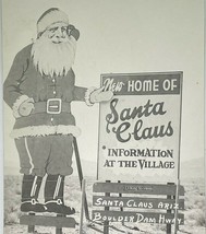 Vtg Santa Claus Arizona Boulder Dam Highway Road Sign RPPC Real Photo Postcard - £23.35 GBP