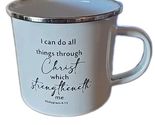 Christian ~ Enamelware ~ Coffee Mug w/Handle ~ Bible Verse ~ 3" H x 3.15... - $25.00