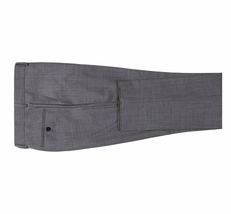 Men Renoir Flat Front Pants 100% Wool Super 140's Classic Fit 508-3 Mid gray image 5