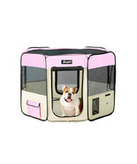 JESPET Pet Dog Playpens 61&quot; Portable Soft Dog Exercise Pen Kennel, Pink - $1,710.42 MXN