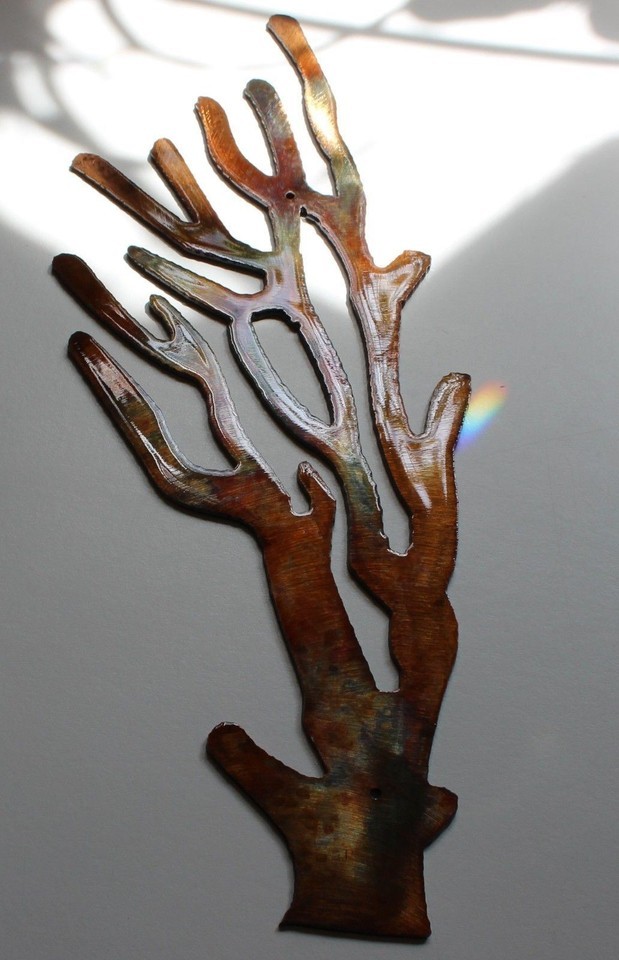 Coral Branch Style 2 Metal Wall Art Decor 4" x 10" Item image 2