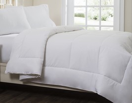 Circles Home White Down Alternative Comforter Cotton Top - Quilted, Full Size - £62.33 GBP