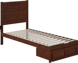AFI NoHo Twin Extra Long Bed with Foot Drawer in Walnut - £392.34 GBP