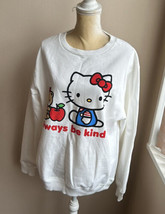 Hello Kitty Sweatshirt “Always Be Kind” Teddy Bear AppleSanrio LongSleeve Sz L - £29.56 GBP