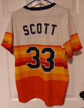 VTG Mike Scott #33 Houston Astros Rainbow Jersey Mens XL Stadium Promo G... - $24.25