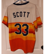 VTG Mike Scott #33 Houston Astros Rainbow Jersey Mens XL Stadium Promo G... - £18.94 GBP