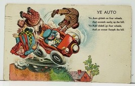YE AUTO Glideth on Four Wheels Ye Owner Footeth The Bill 1907 Postcard I15 - $6.95
