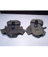 2 VINTAGE 7&quot; U.S. MILITARY SMALL ARMS AMMO POUCHES W ALICE CLIPS ~ check... - $555.92 MXN