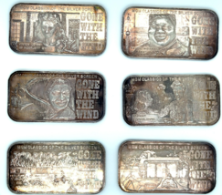 Gone With The Wind 20 gram Silver Art Bar Collection of 6 Bars Nicely Toned - $6,853.14 MXN