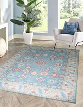 EORC IE447LTB9X12 Hand-Knotted Wool Geometric Rug, 9&#39; x 12&#39;, Light Blue Area Rug - £1,903.54 GBP