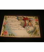  Vintage Antique 1910 Stork Bird Baby New Born congratulations postcard  - $196.27 MXN