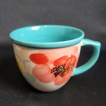 Pioneer Woman Flea Market 16oz Coffee Cups Tea Mugs Stoneware Turquoise ... - $172.43 MXN