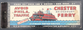 Vintage Chester Bridgeport Ferry Express Motor Routes Matchbook Cover - £7.46 GBP