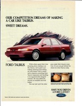 1993 Ford Taurus Magazine Print Ad Competitors Dream Automobile Advertis... - $14.45