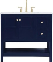 Bathroom Vanity Sink Traditional Antique Single Blue Gold Metal Stone Solid - £1,342.11 GBP