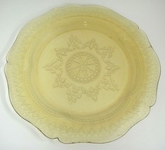 Depression Federal Glass Patrician Spoke Pattern Amber Yellow Dinner Plate 11&quot; - $14.10