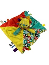 Taggies Safari Lovey Security Blanket Lion Yellow Green Patchkins Multicolor 14&quot; - £11.61 GBP