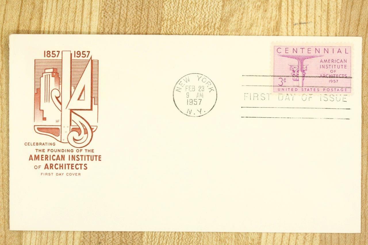 Primary image for US Postal History Cover FDC 1957 American Institute of Architects New York