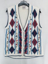 Vintage Huntington Ridge Women&#39;s Tribal Western Knit by Hand Vest Ladies... - $28.36