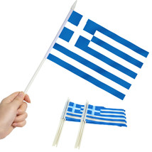 Anley Greece Mini Flag 12 Pack - Hand Held Small Miniature Greek Flags - £5.53 GBP