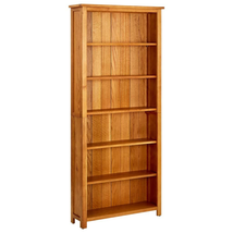 Rustic Wooden 6-Tier Bookcase Solid Oak Wooden Bookshelf Storage Shelving Unit - £160.14 GBP+