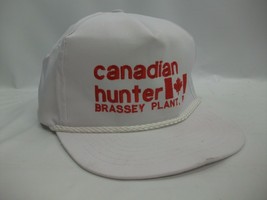 Canadian Hunter Brassey Plant Hat Vintage White Strapback Baseball Cap - £13.54 GBP