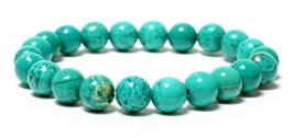 Turquoise Gemstone Bracelet Ladies Handmade Natural Stretch 8mm Bead - $34.60