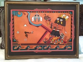 Hand tooled leather clock unique art kachina southwest western rustic decor - $385.00