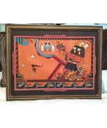 Hand tooled leather clock unique art kachina southwest western rustic decor - £302.85 GBP