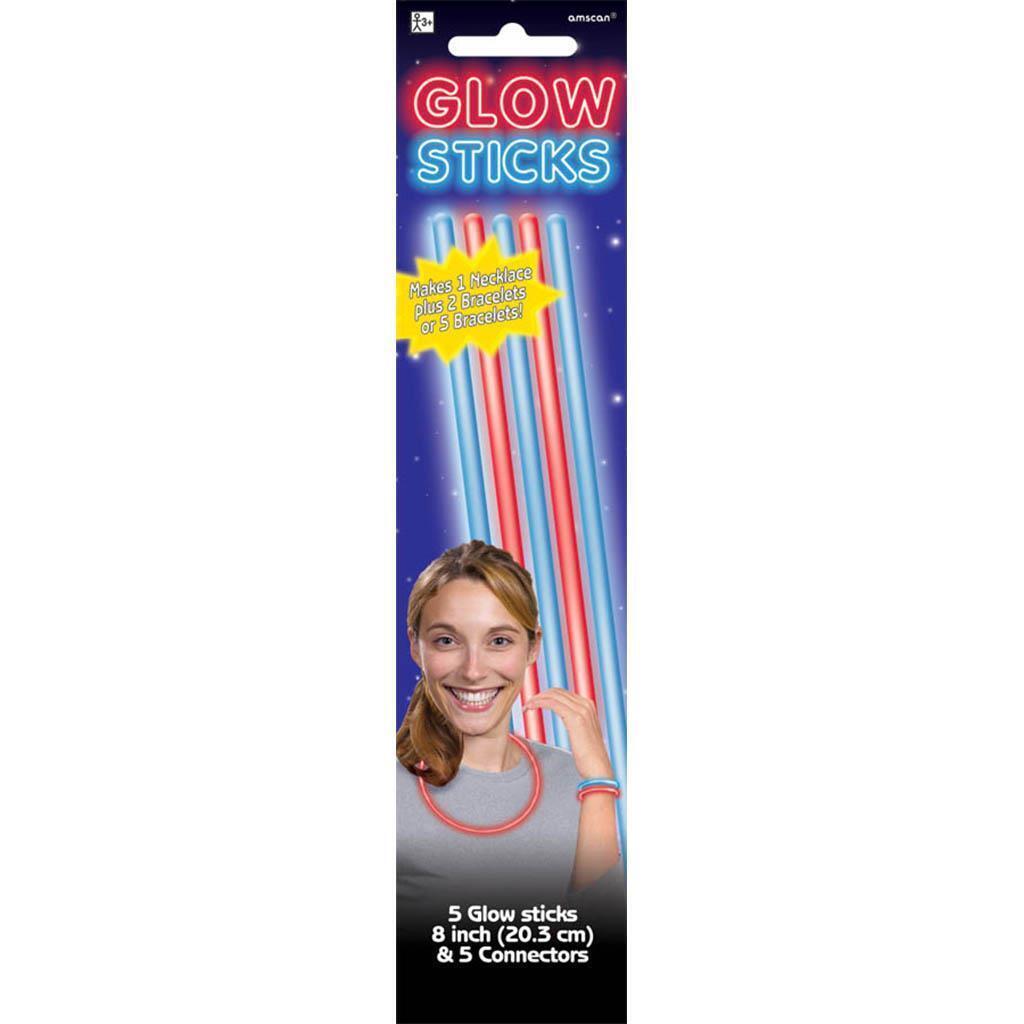 Primary image for Glow Sticks Blue and Red Party Favors 5 New