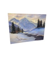 Original Art Painting Winter Mountains Colorado Rocky Mountains Unframed... - $550.17 MXN