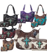 Western Turquoise Cross Laser Cut Conceal Carry Purse Country Handbag Wa... - £21.23 GBP+
