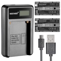 Neewer Micro USB Battery Charger + 2-Pack 2600mAh NP-F550/570/530 Replacement Ba - £39.32 GBP