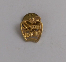 Vintage Special Teacher Gold Tone Apple Gold Tone Lapel Hat Pin - £6.61 GBP