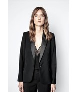 Zadig &amp; Voltaire Victor Smok Jacket Blazer Black Wool $478, Sz 38, NWT! - $277.85 CAD