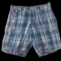 Ralph Lauren Shorts Size 32 Mens India Madras 100% Linen Blue White Clas... - £43.95 GBP
