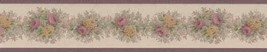 Pink Gold Rose Flower Textured WallPaper Border Prepasted Floral Wallcovering - $14.50