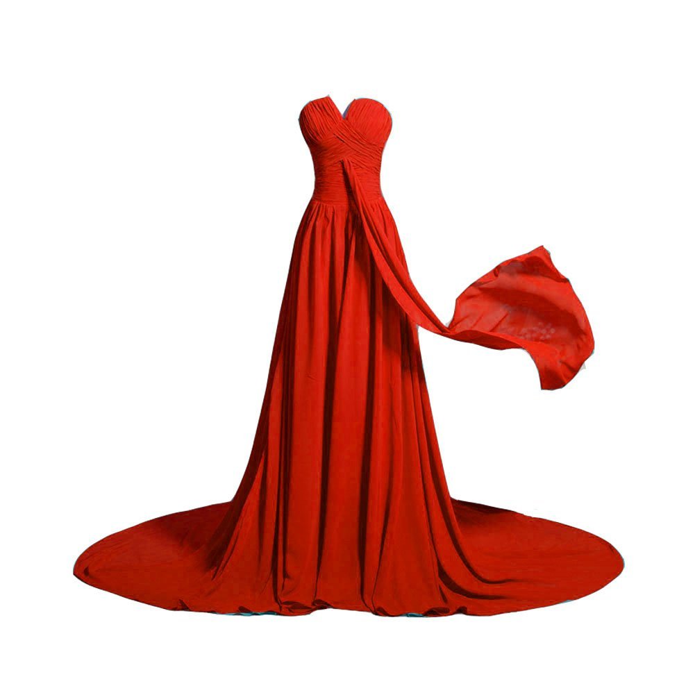 Kivary? Women's Strapless Chiffon A Line Ruched Simple Corset Long Prom Evening