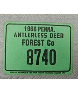 1966 Penna Antlerless Deer 8740 Fulton Co Cardboard Hunting License Penn... - £20.38 GBP