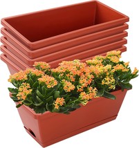 Window Box Planter, 7 Pack Plastic Vegetable Flower Planters Boxes 17, Red - $32.97