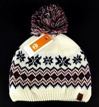 Timberland Men Pom Beanie Winter Hat Pomegranate One Size White Red Blue - £21.44 GBP