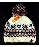 Timberland Men Pom Beanie Winter Hat Pomegranate One Size White Red Blue - £21.41 GBP