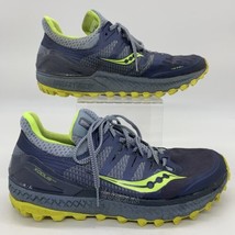 Saucony Women&#39;s Everun Xodus ISO 3 Trail Running Shoes Size 8.5 Gray Blue Yellow - £11.95 GBP