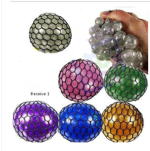 2&quot; colorful mesh sensory stress ball toy autism squeeze anxiety squishy fidget - £5.29 GBP